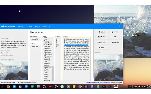 Oáza Presenter [alpha]  from Chrome web store to be run with OffiDocs Chromium online